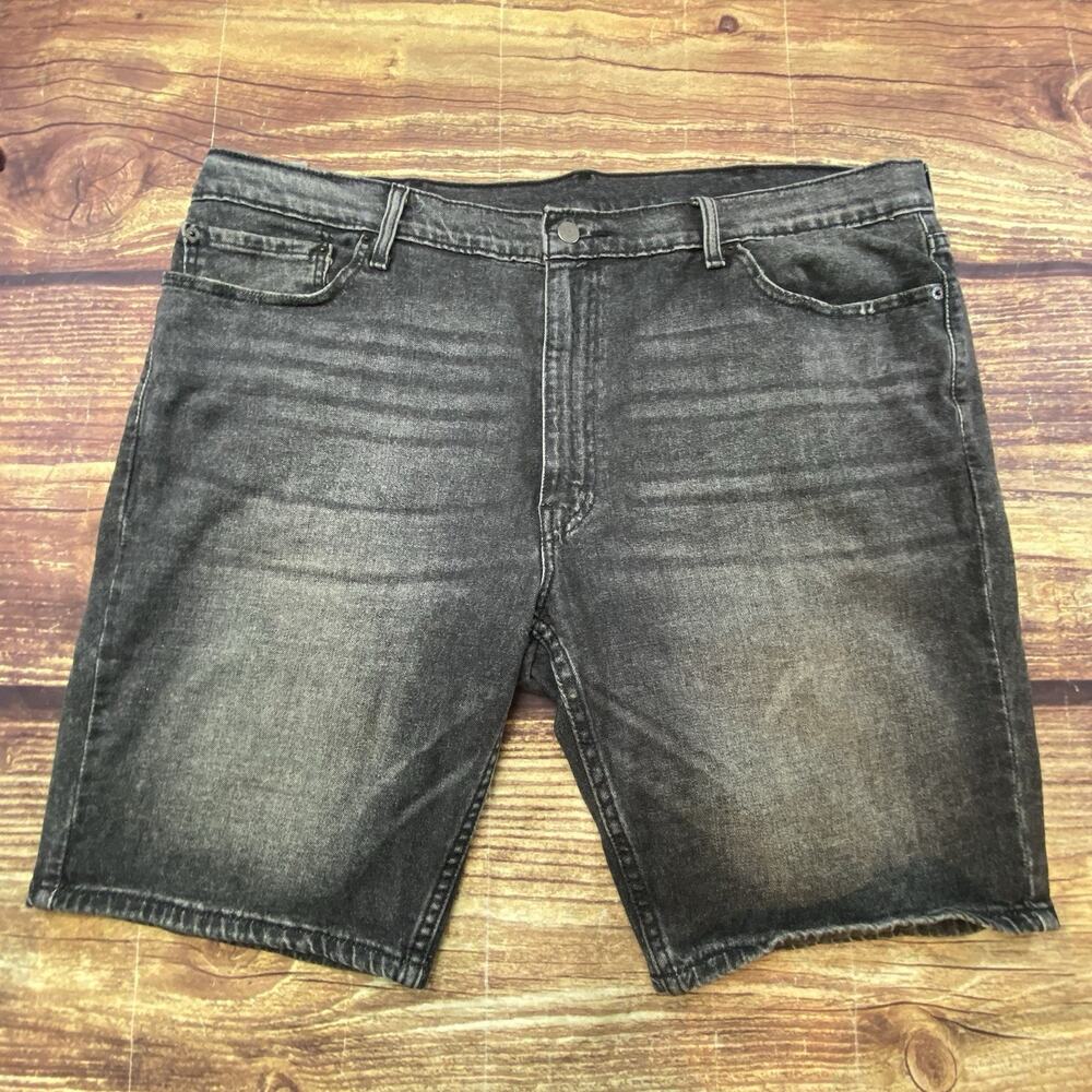 Levi's 511 Jean Shorts Mens 42 Standard Tapered Cut-Off Denim Black Light Wash